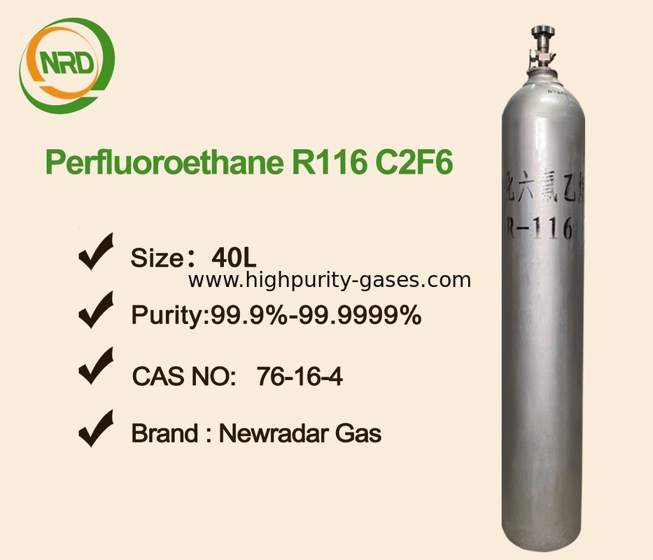 High Relative Density Electronic Gases Purity 99.9% Hexafluoroethane F116