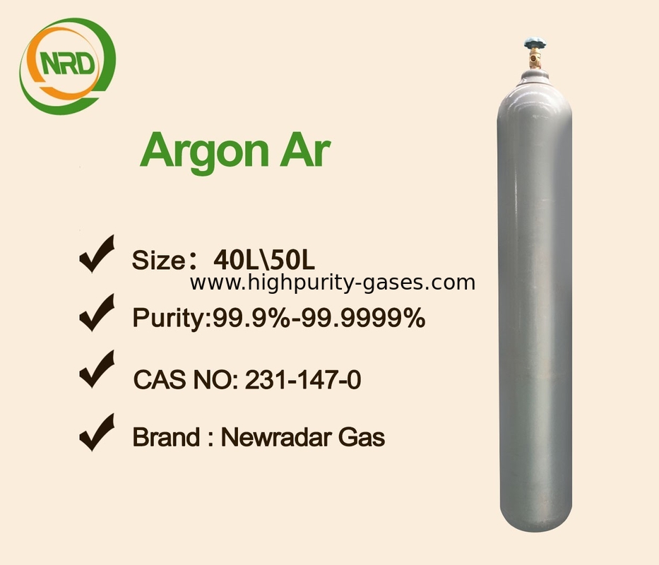 Ar 99.9999% High Purity Gases Argon Noble Gas CAS 7440-37-1 Tasteless
