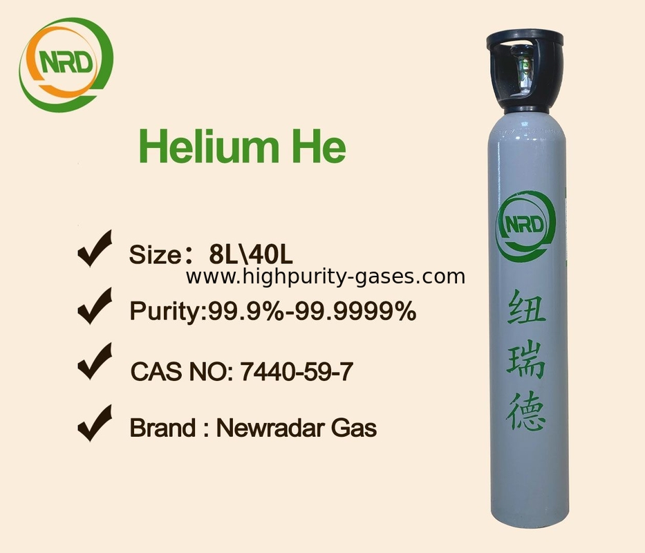 Scientific High Purity Helium He Gas Packed In DOT Cylinders 10L - 50L